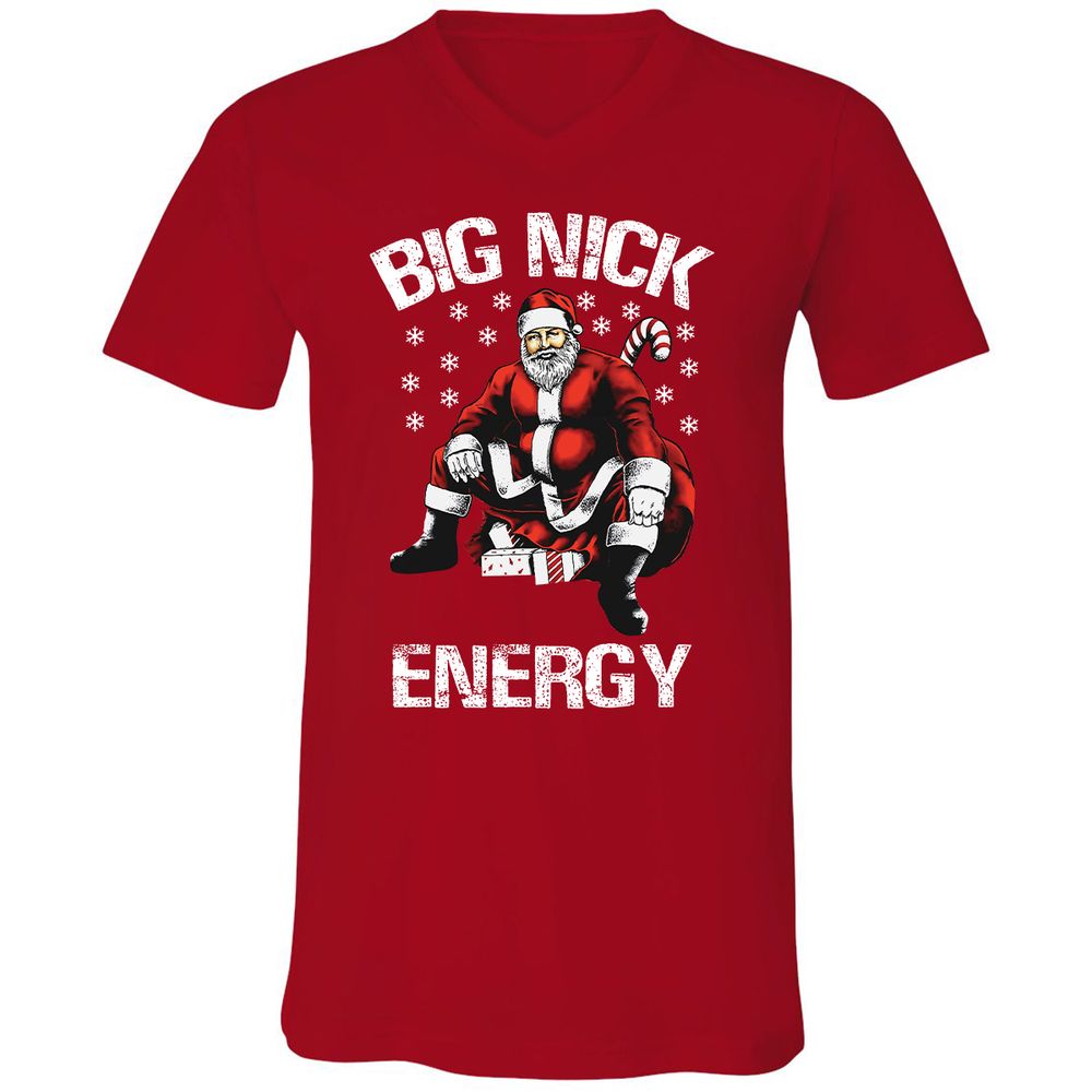 Unisex V-Neck T-Shirt - MPV9RHAU - Red - 3