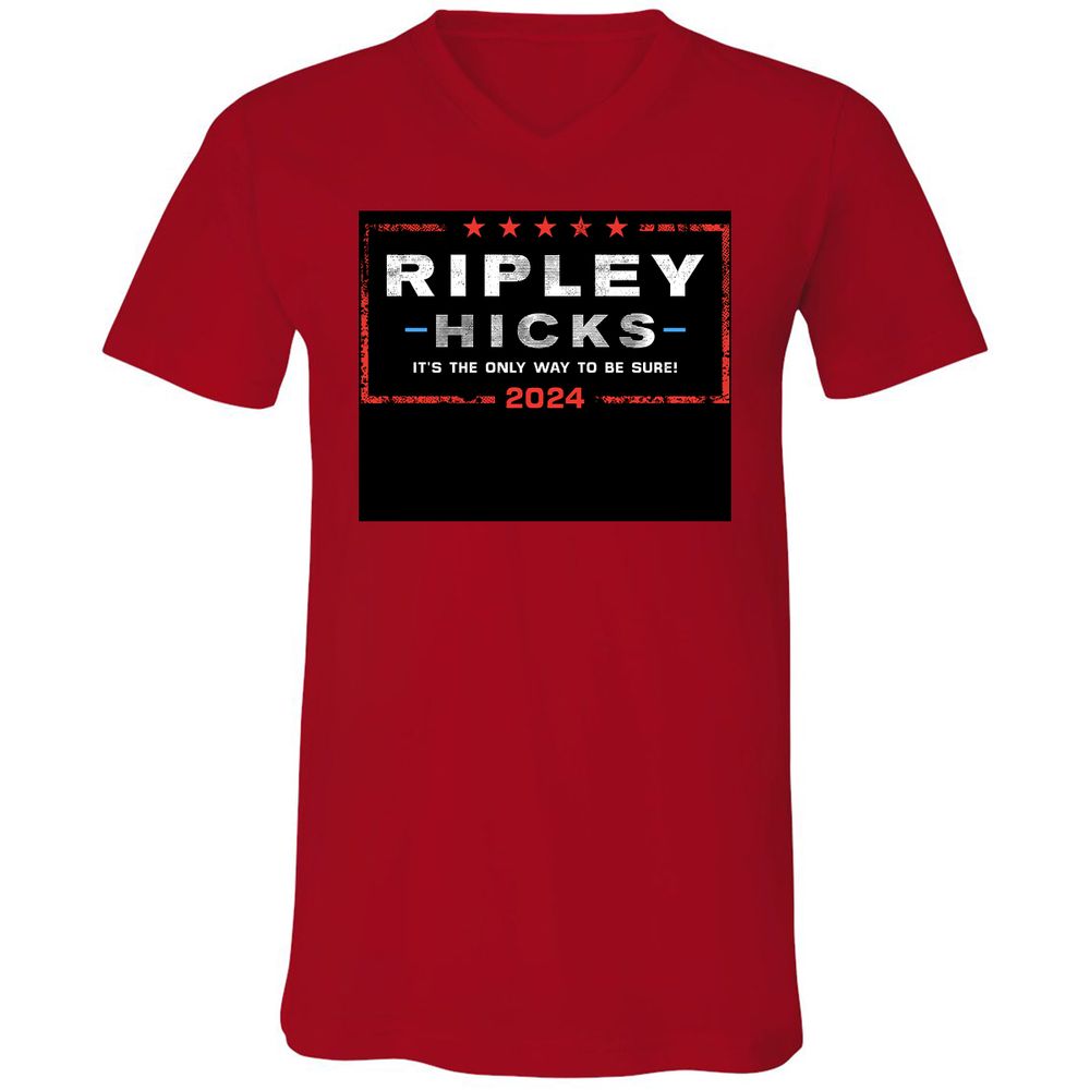 Unisex V-Neck T-Shirt - F7C5NE65 - Red - 3