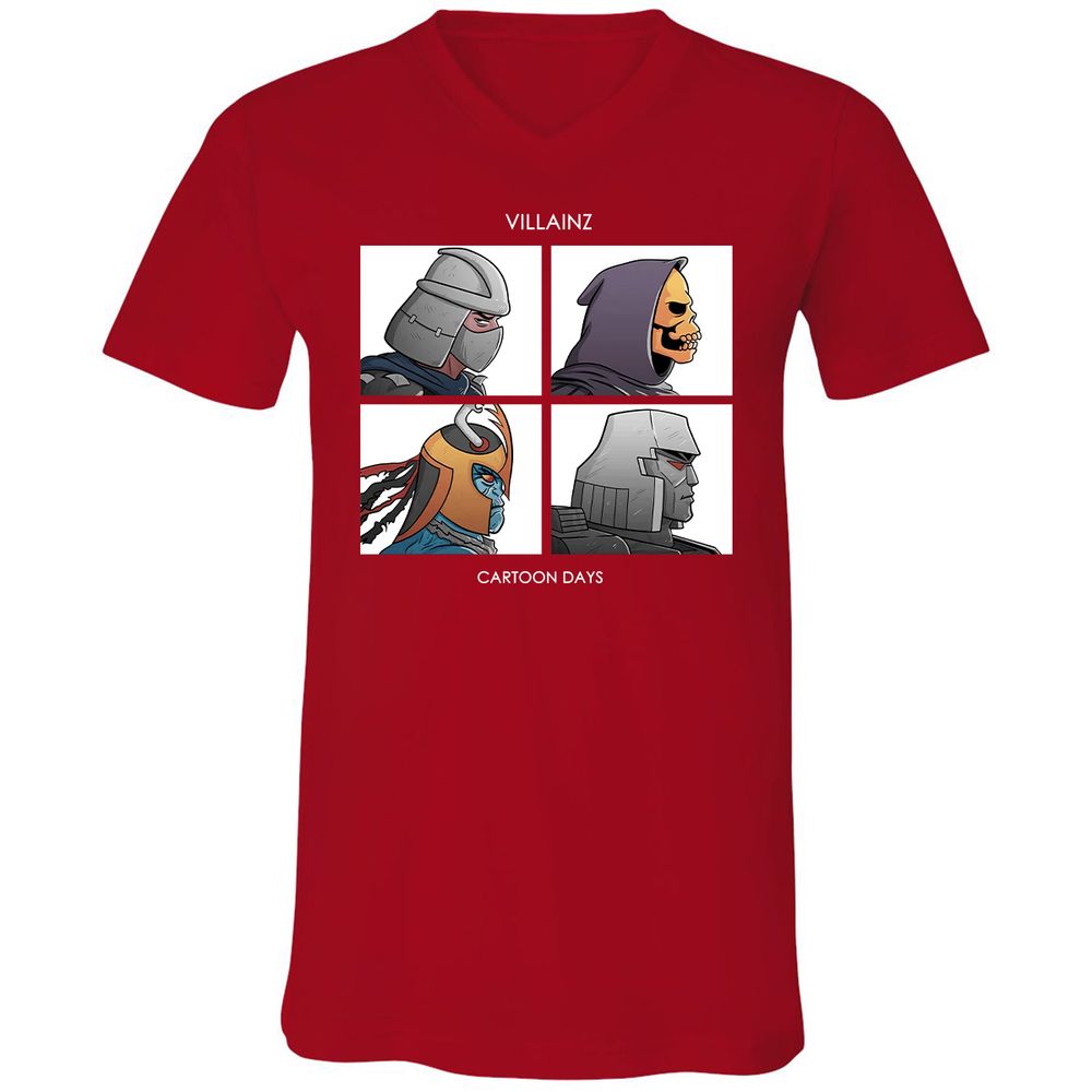 Unisex V-Neck T-Shirt - XN38YZCR - Red - 3