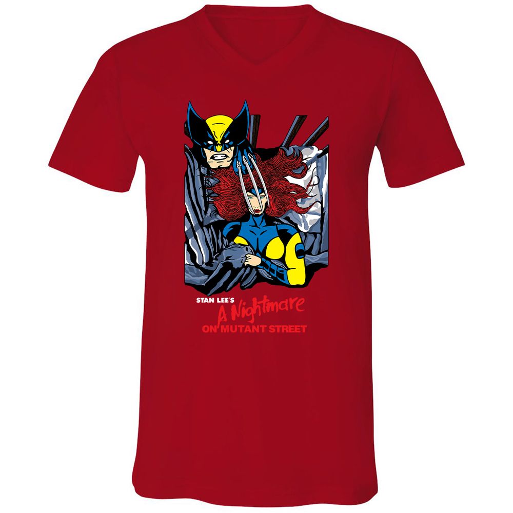 Unisex V-Neck T-Shirt - 52B77CT3 - Red - 3