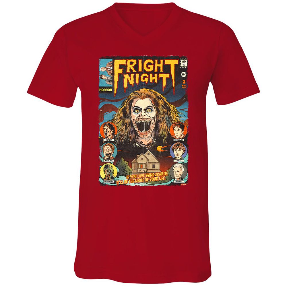 Unisex V-Neck T-Shirt - KL9EXPTB - Red - 3