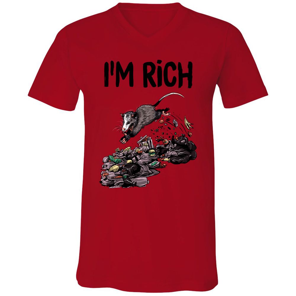 Unisex V-Neck T-Shirt - 4VMEHF7Z - Red - 3