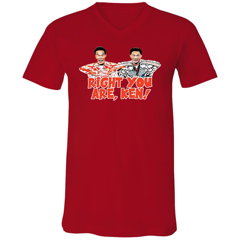 Unisex V-Neck T-Shirt - U2ZJXQJG - Red - 3