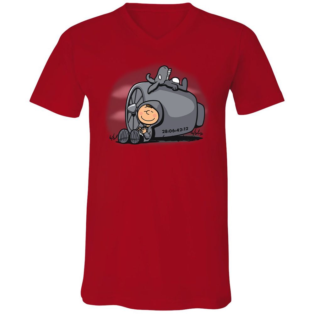 Unisex V-Neck T-Shirt - 42AFLYKU - Red - 3