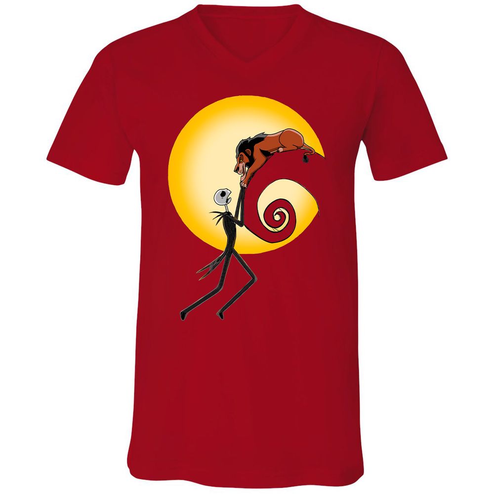 Unisex V-Neck T-Shirt - XE739XT3 - Red - 3