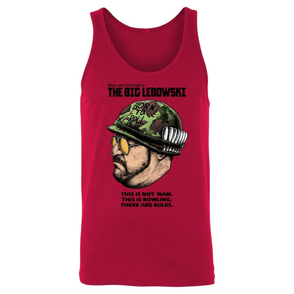 Unisex Jersey Tank - White - Red - 3