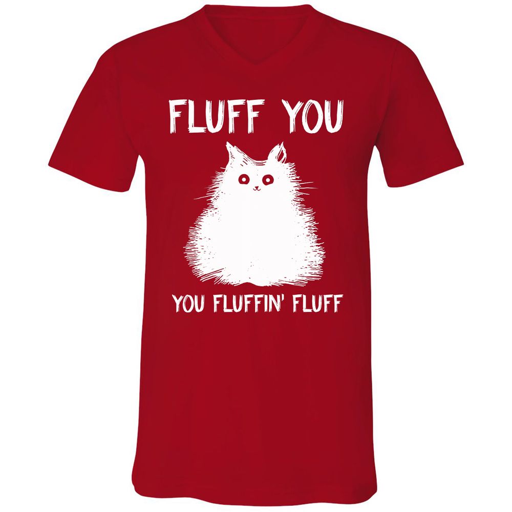 Unisex V-Neck T-Shirt - N3B1SQDU - Red - 3