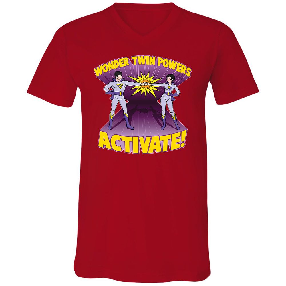 Unisex V-Neck T-Shirt - 9UG9WHZQ - Red - 3