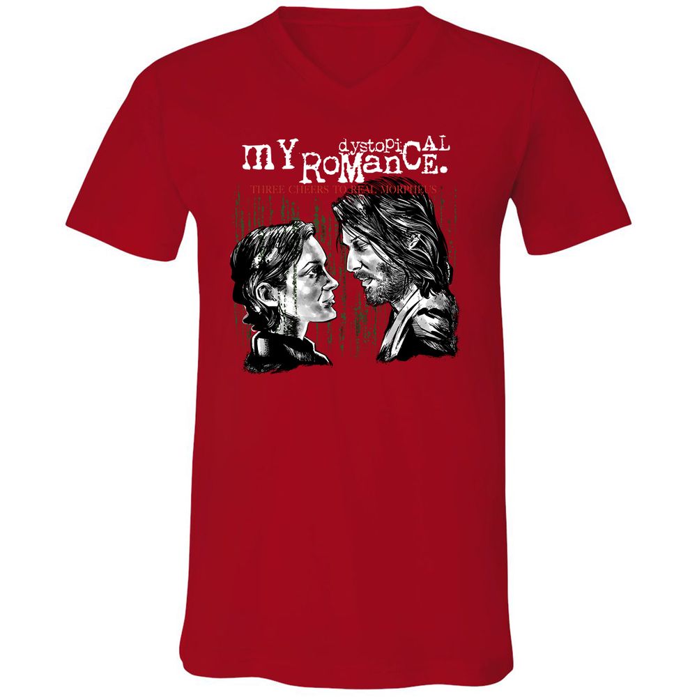 Unisex V-Neck T-Shirt - R7TR92ZB - Red - 3
