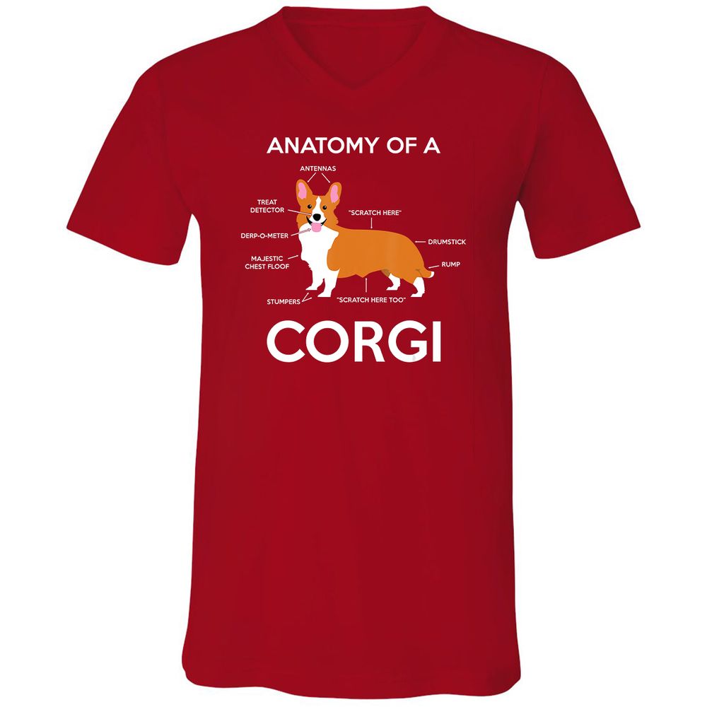 Unisex V-Neck T-Shirt - EY3G6V34 - Red - 3