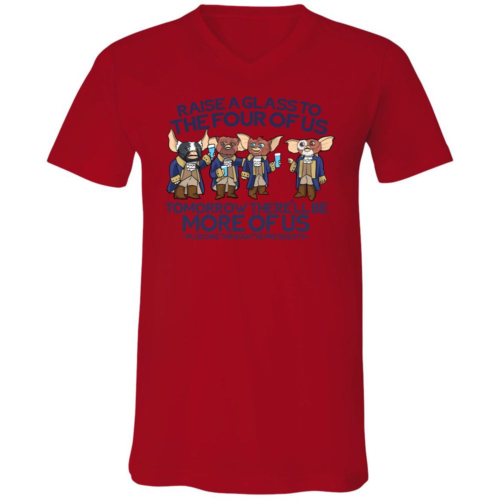 Unisex V-Neck T-Shirt - RBMQ4WXB - Red - 3