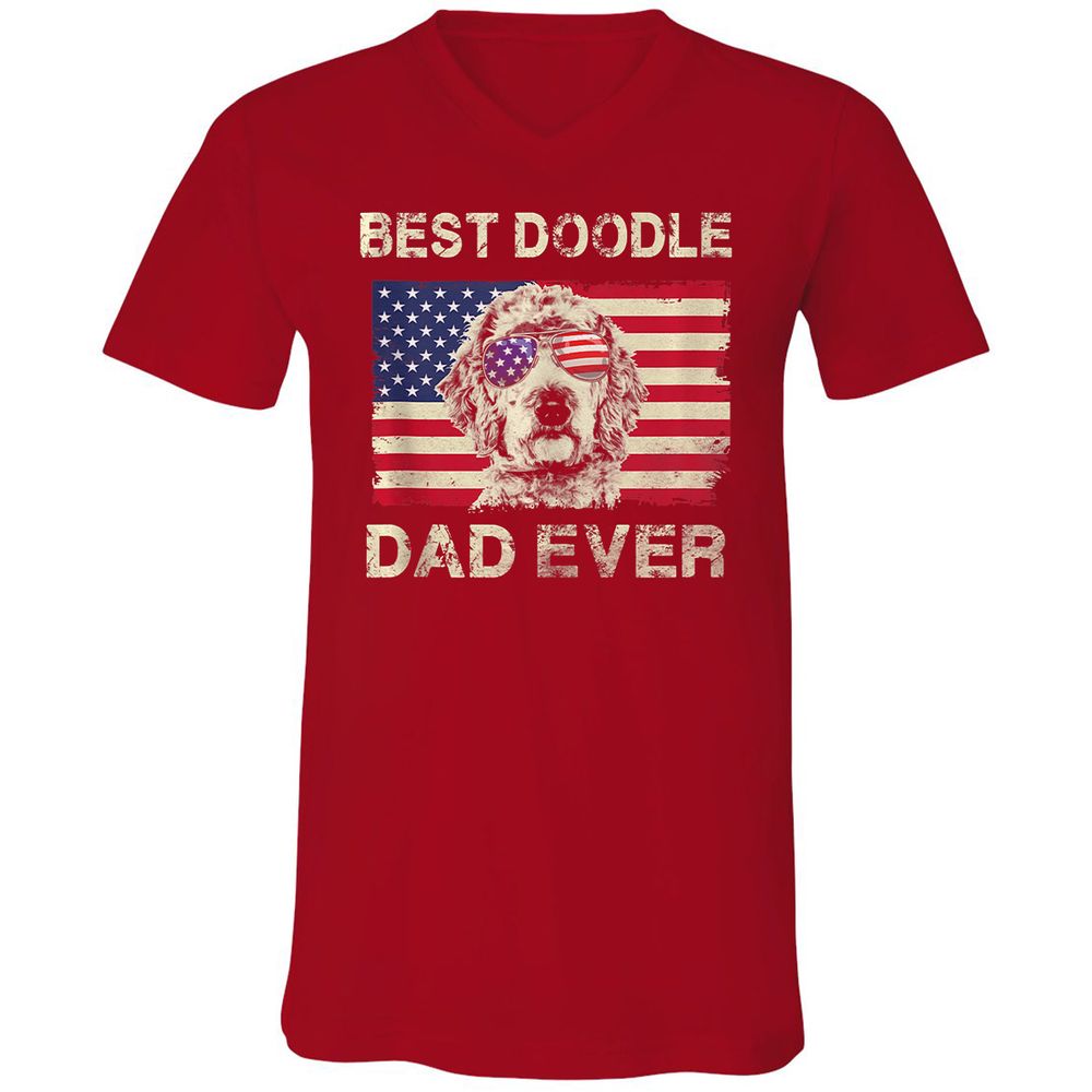 Unisex V-Neck T-Shirt - 8A1CEXNE - Red - 3
