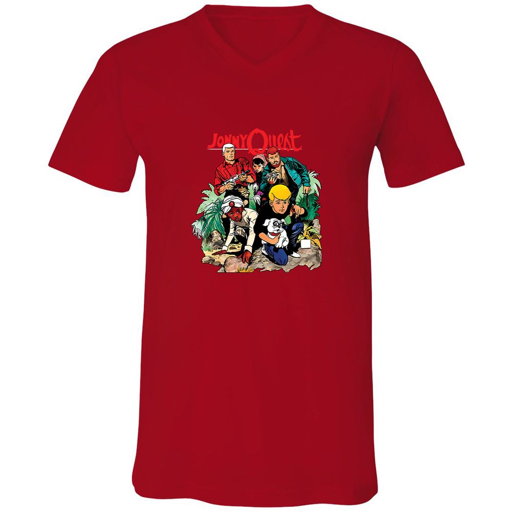Unisex V-Neck T-Shirt - LMB3N4ZW - Red - 3