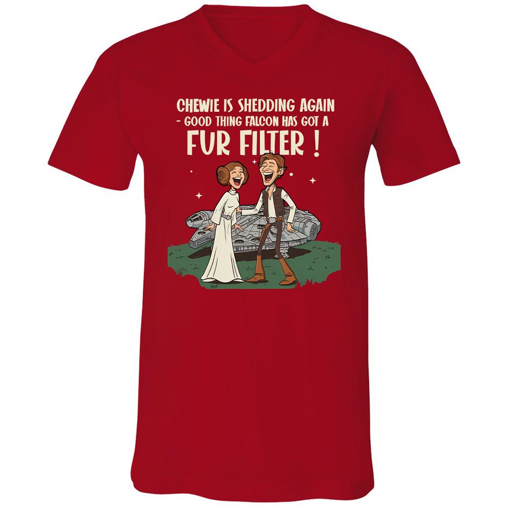 Unisex V-Neck T-Shirt - K36L2C8H - Red - 3