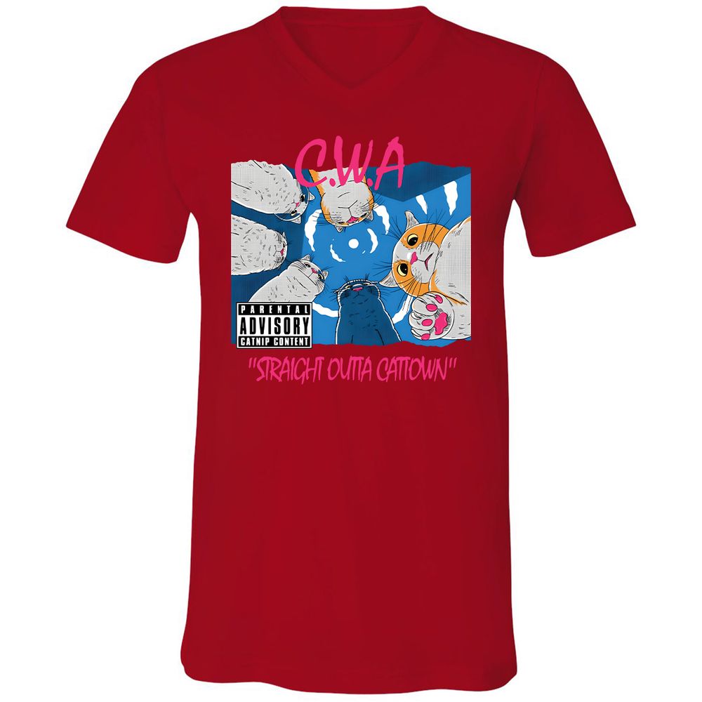 Unisex V-Neck T-Shirt - BUZ3KRRZ - Red - 3