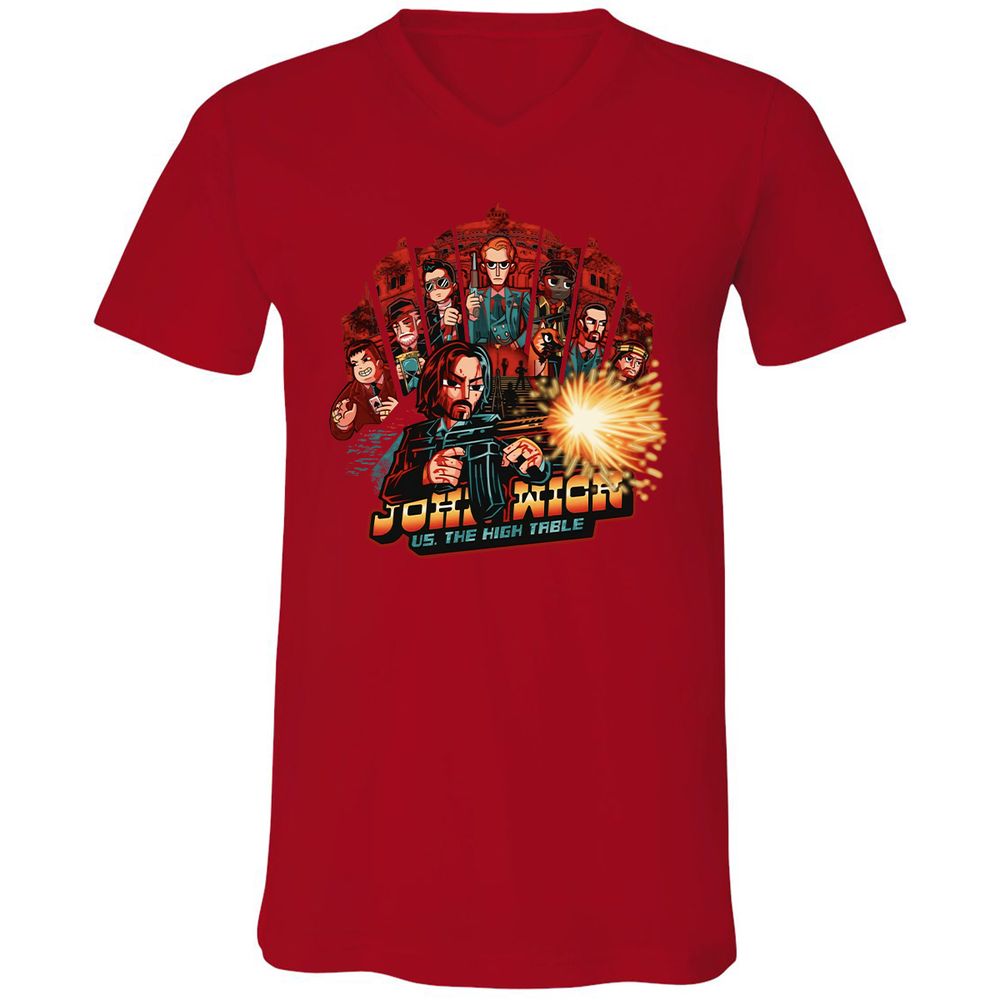 Unisex V-Neck T-Shirt - 5Z6UVZKJ - Red - 3