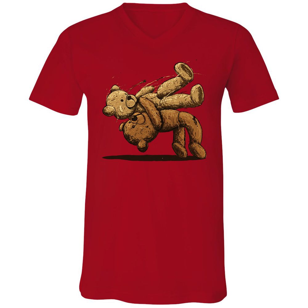 Unisex V-Neck T-Shirt - SS2E5J73 - Red - 3