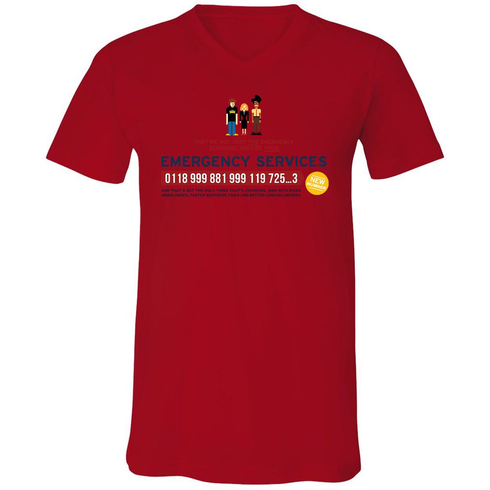 Unisex V-Neck T-Shirt - HCY3WCCL - Red - 3