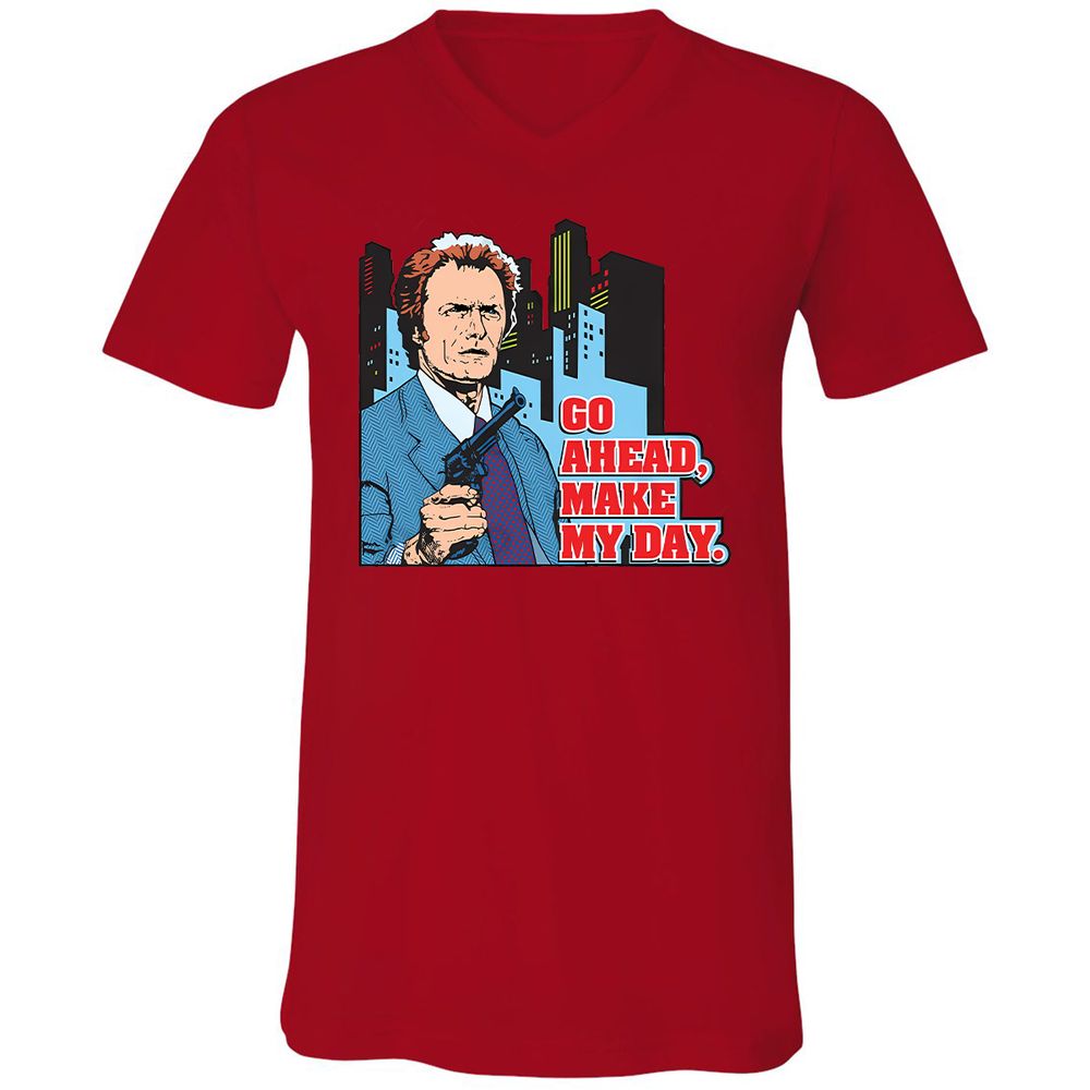 Unisex V-Neck T-Shirt - 8HYCGDWJ - Red - 3