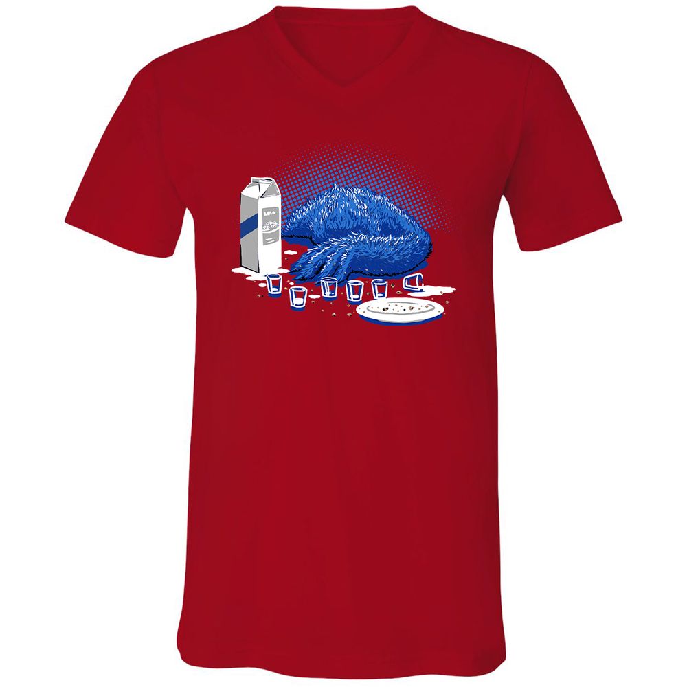 Unisex V-Neck T-Shirt - LJFVAHP8 - Red - 3