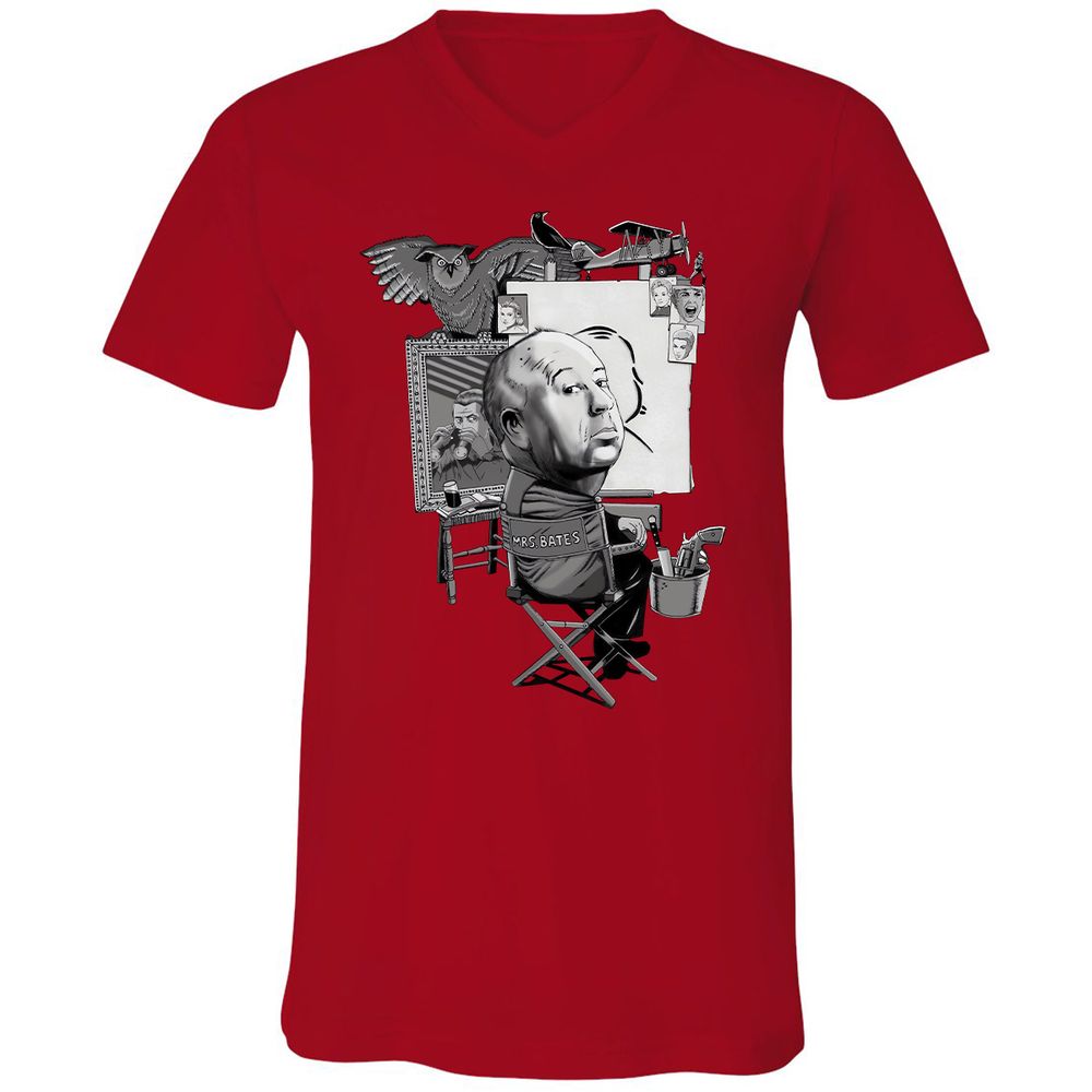 Unisex V-Neck T-Shirt - X8X2TV93 - Red - 3