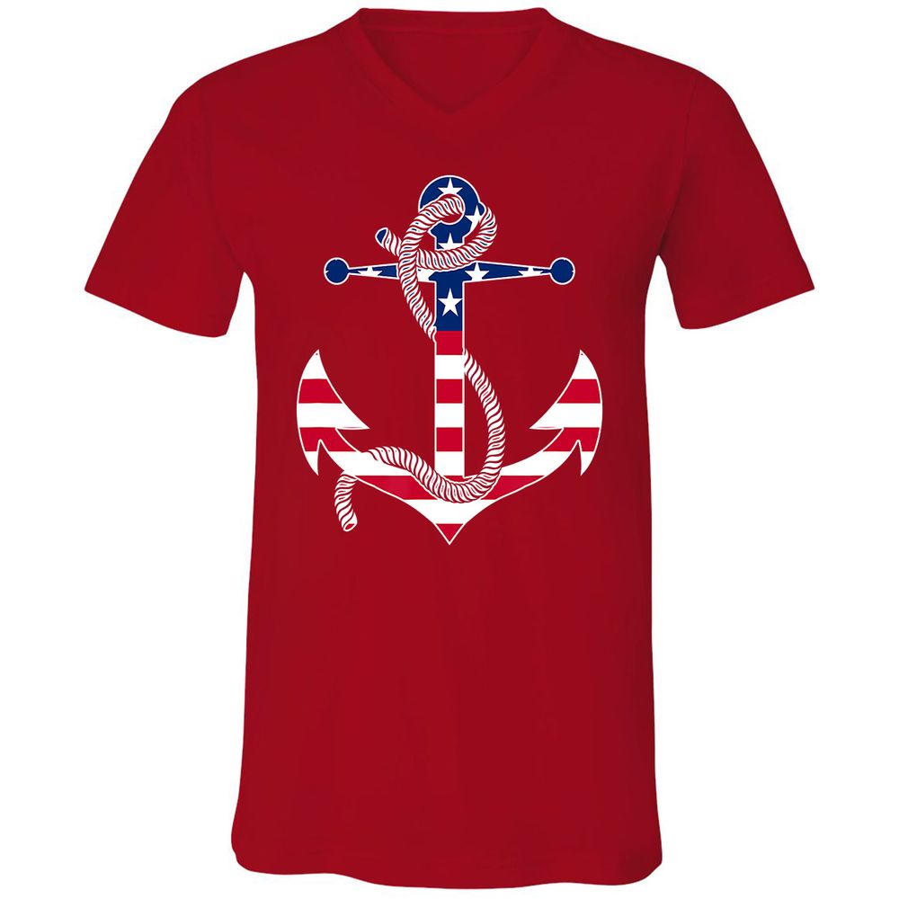 Unisex V-Neck T-Shirt - 828YVZWA - Red - 3