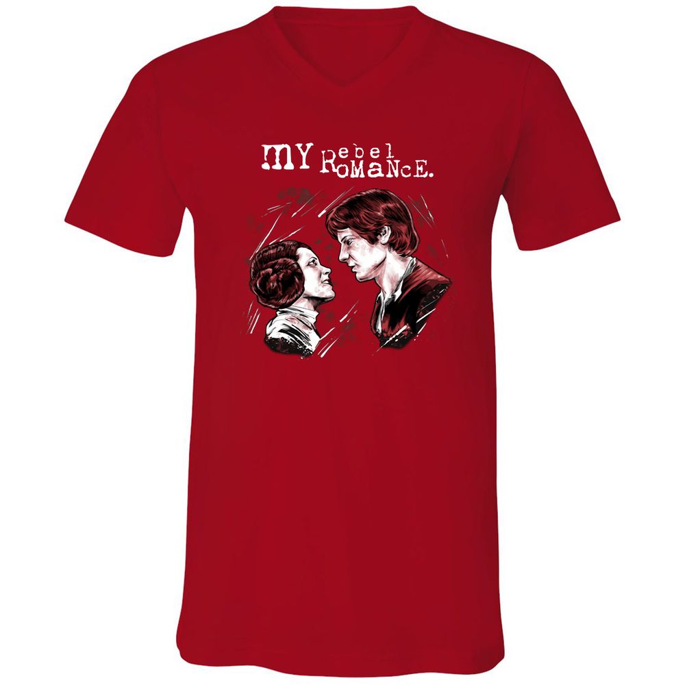 Unisex V-Neck T-Shirt - HQBVSFTR - Red - 3