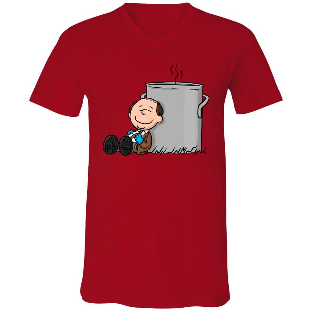 Unisex V-Neck T-Shirt - VDQA34A8 - Red - 3