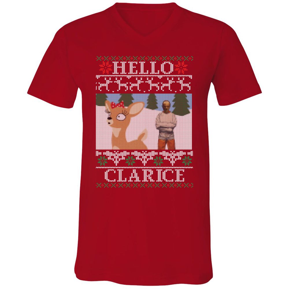 Unisex V-Neck T-Shirt - CLJSDPDF - Red - 3