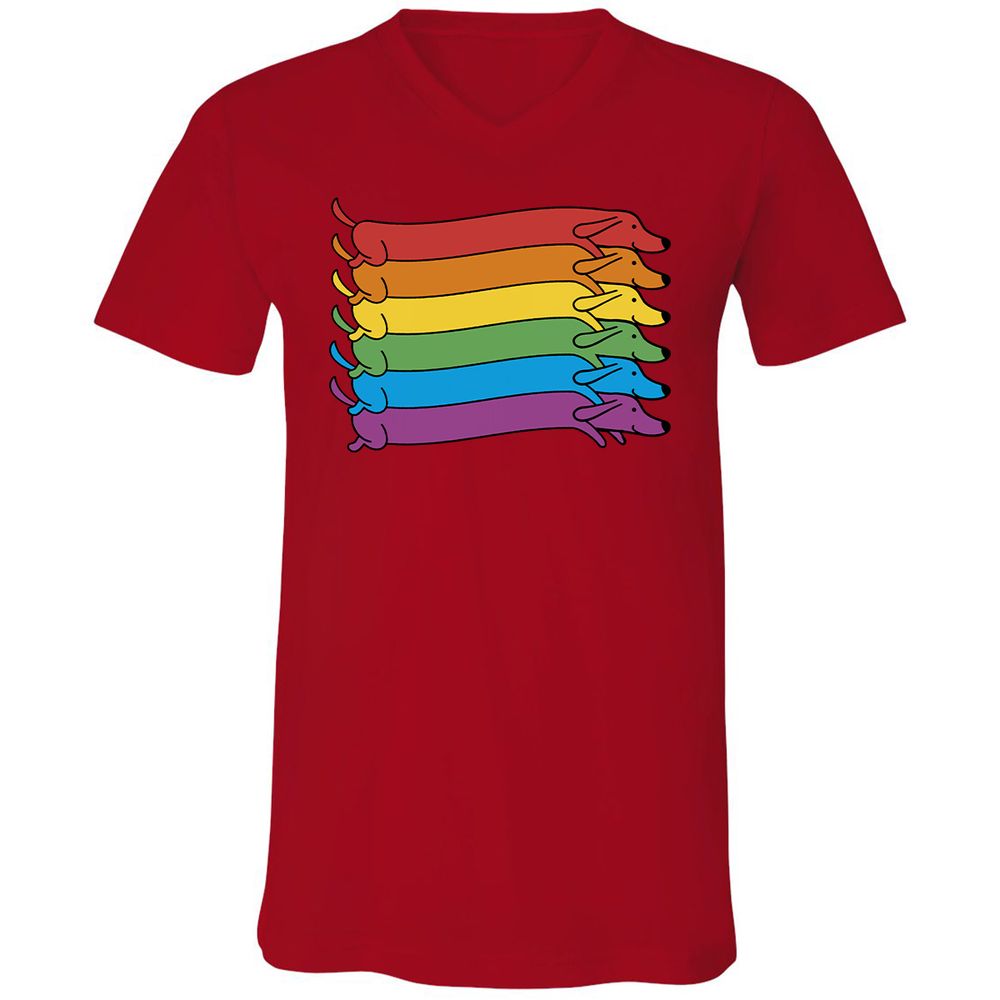 Unisex V-Neck T-Shirt - 81EKBAYZ - Red - 3