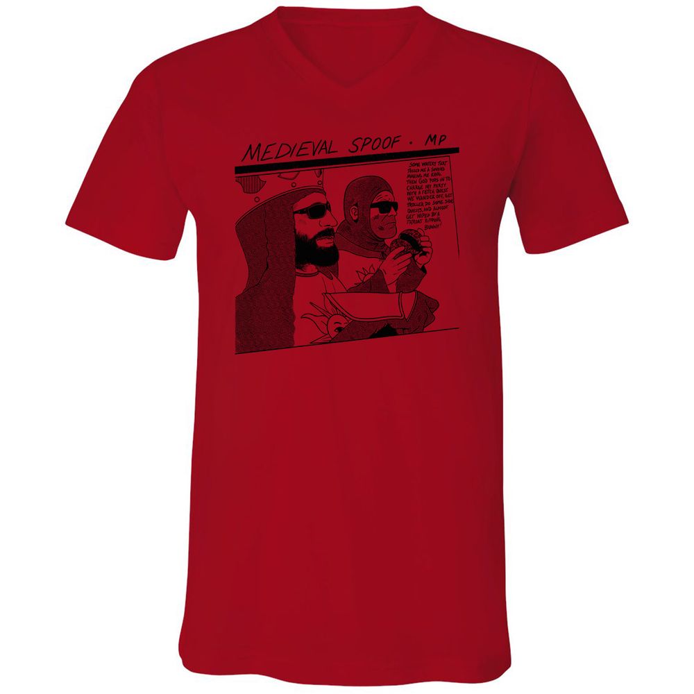 Unisex V-Neck T-Shirt - AYAUULTF - Red - 3