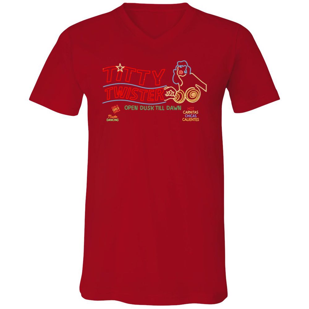 Unisex V-Neck T-Shirt - C4A3BBA9 - Red - 3