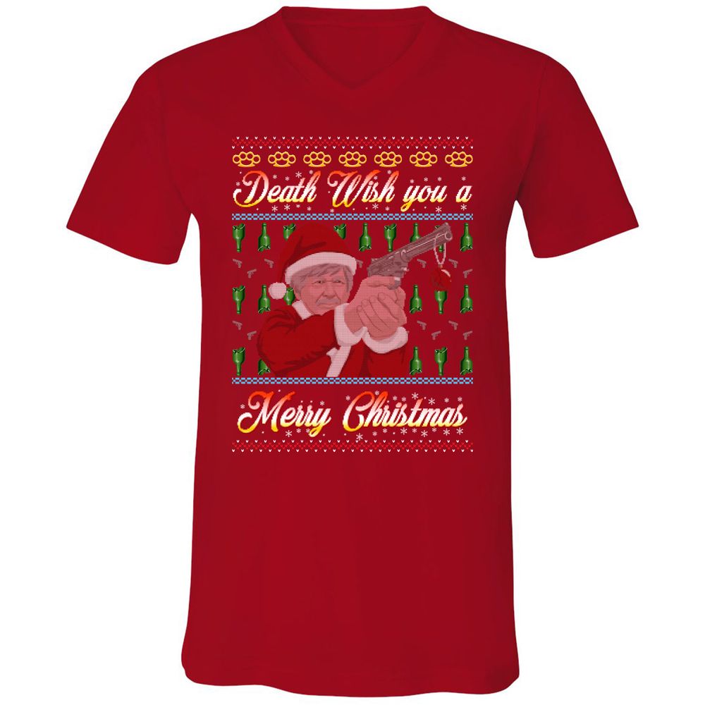 Unisex V-Neck T-Shirt - FZVM2GH4 - Red - 3