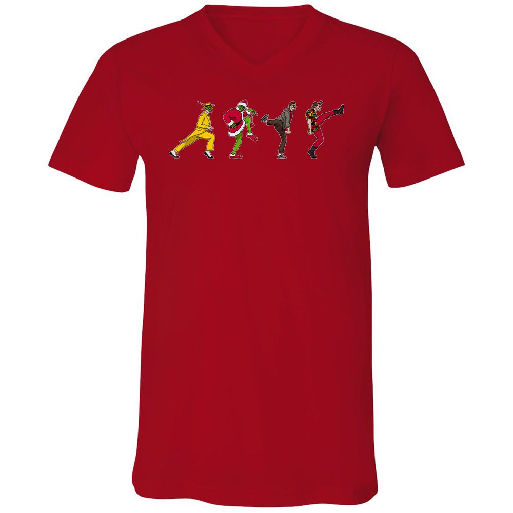 Unisex V-Neck T-Shirt - 8WZADCNJ - Red - 3