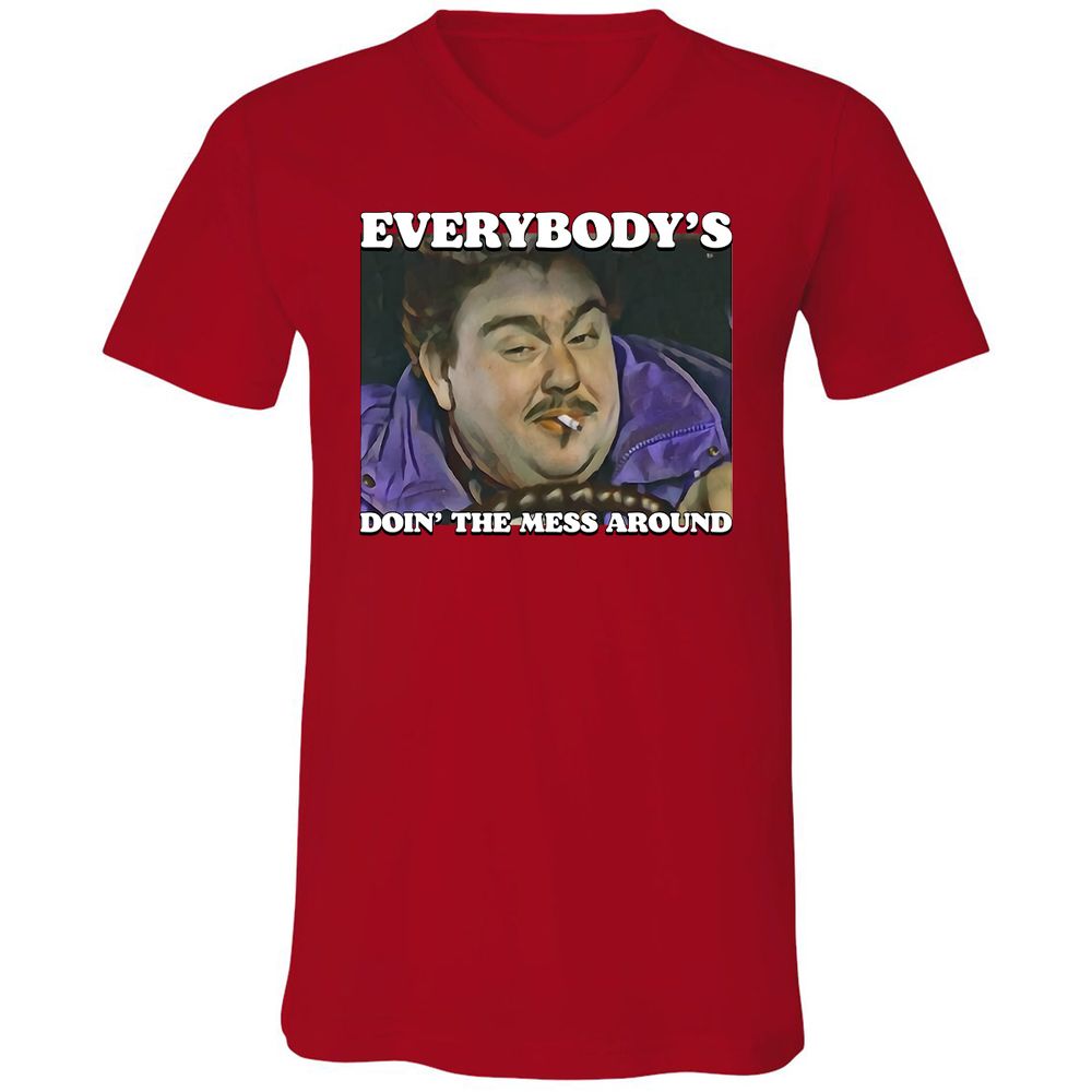 Unisex V-Neck T-Shirt - VU2EGM6Y - Red - 3