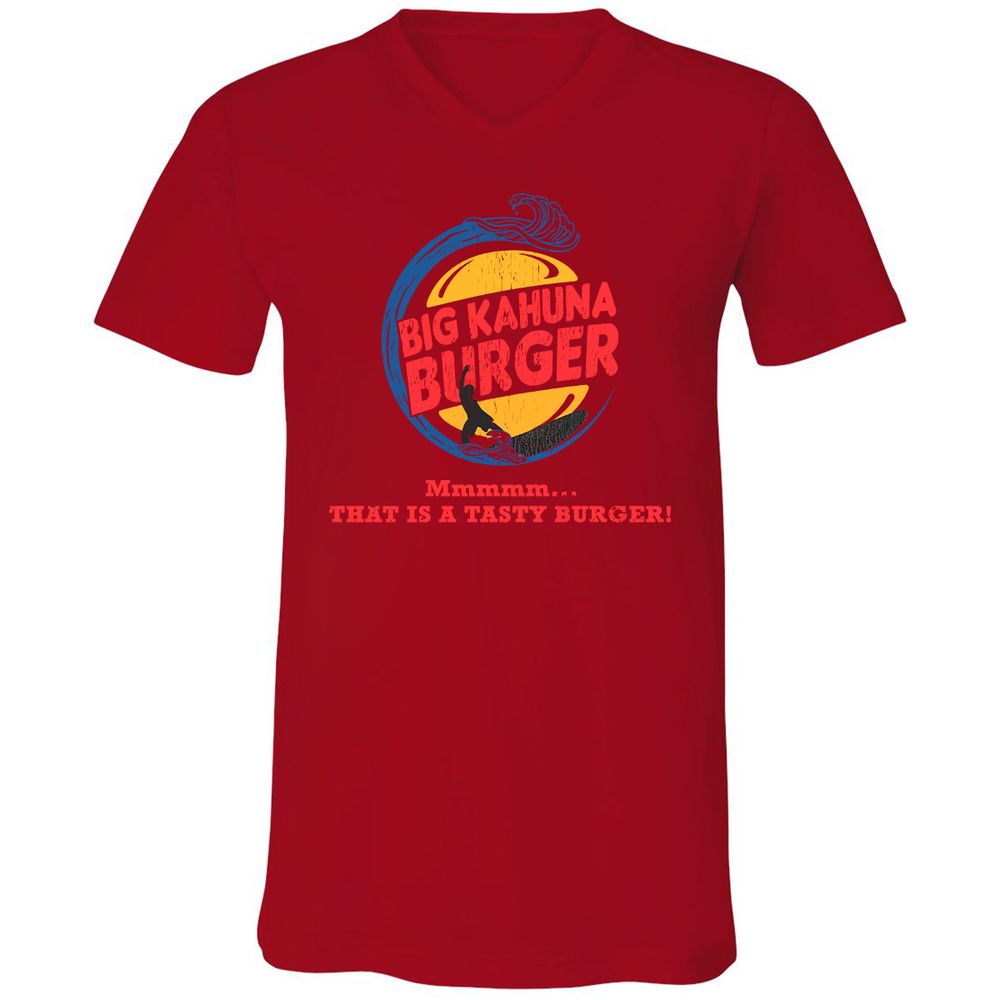 Unisex V-Neck T-Shirt - Z55L6WVY - Red - 3