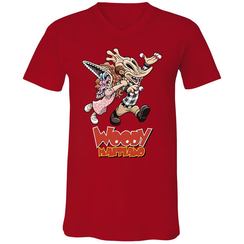 Unisex V-Neck T-Shirt - VE426VRT - Red - 3