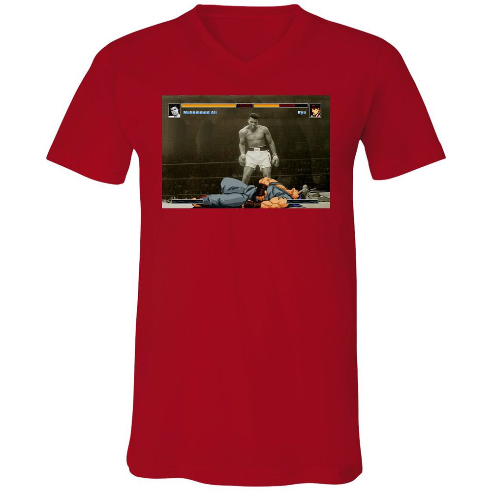 Unisex V-Neck T-Shirt - BUMUMRWG - Red - 3