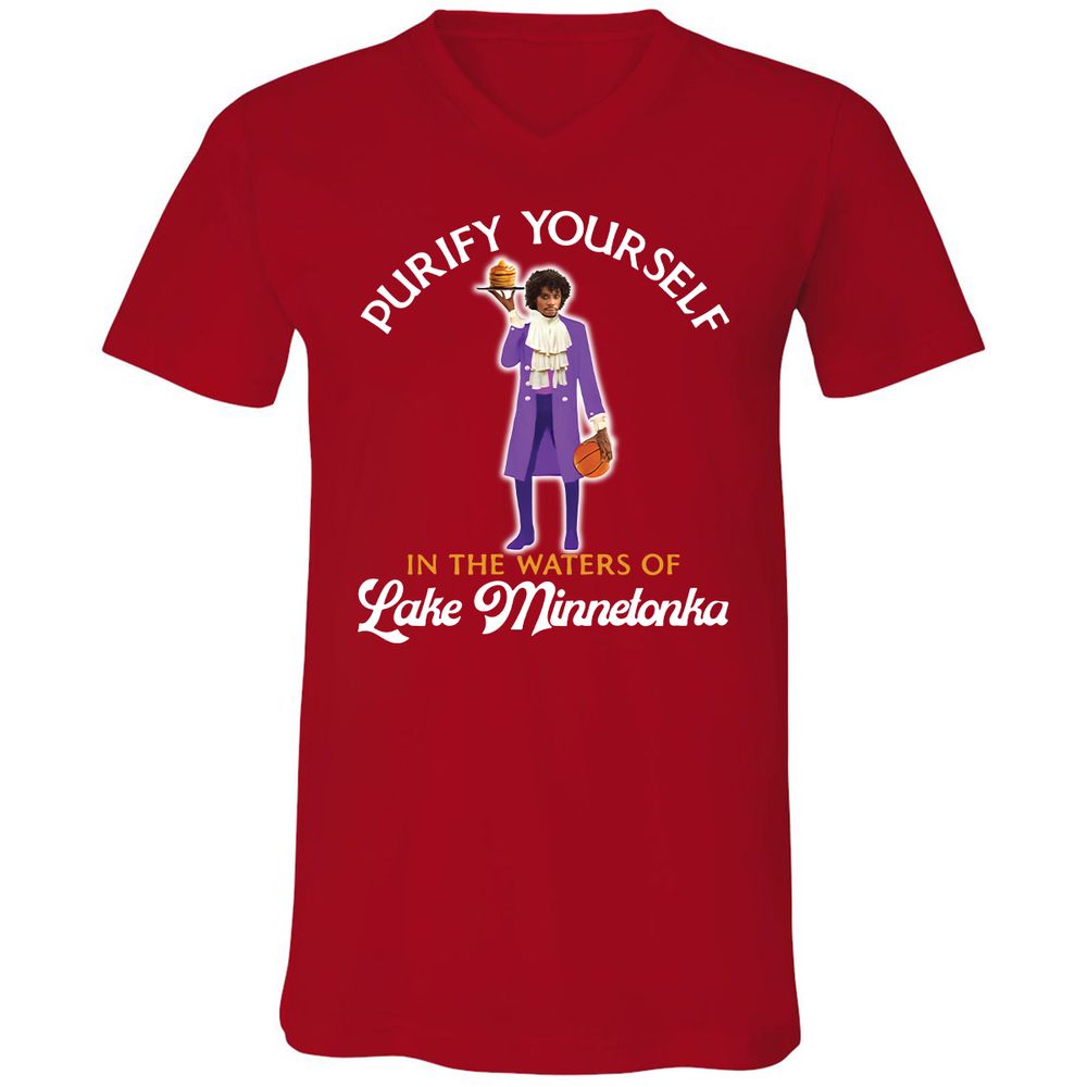 Unisex V-Neck T-Shirt - FKU89SMD - Red - 3