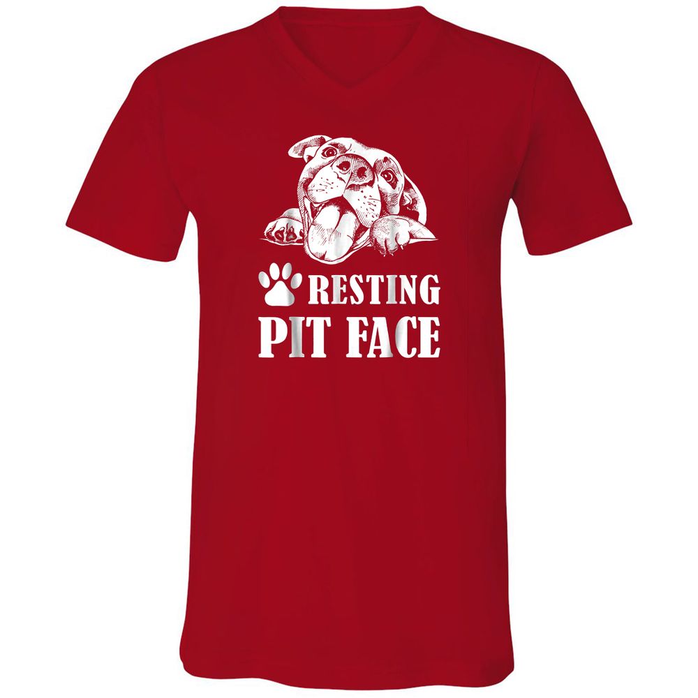 Unisex V-Neck T-Shirt - WX4MGCWH - Red - 3