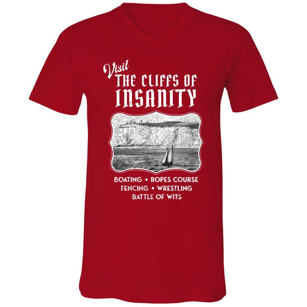Unisex V-Neck T-Shirt - C8MAHKCY - Red - 3