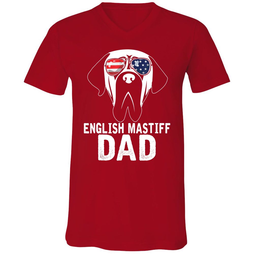 Unisex V-Neck T-Shirt - XVB9HGFF - Red - 3
