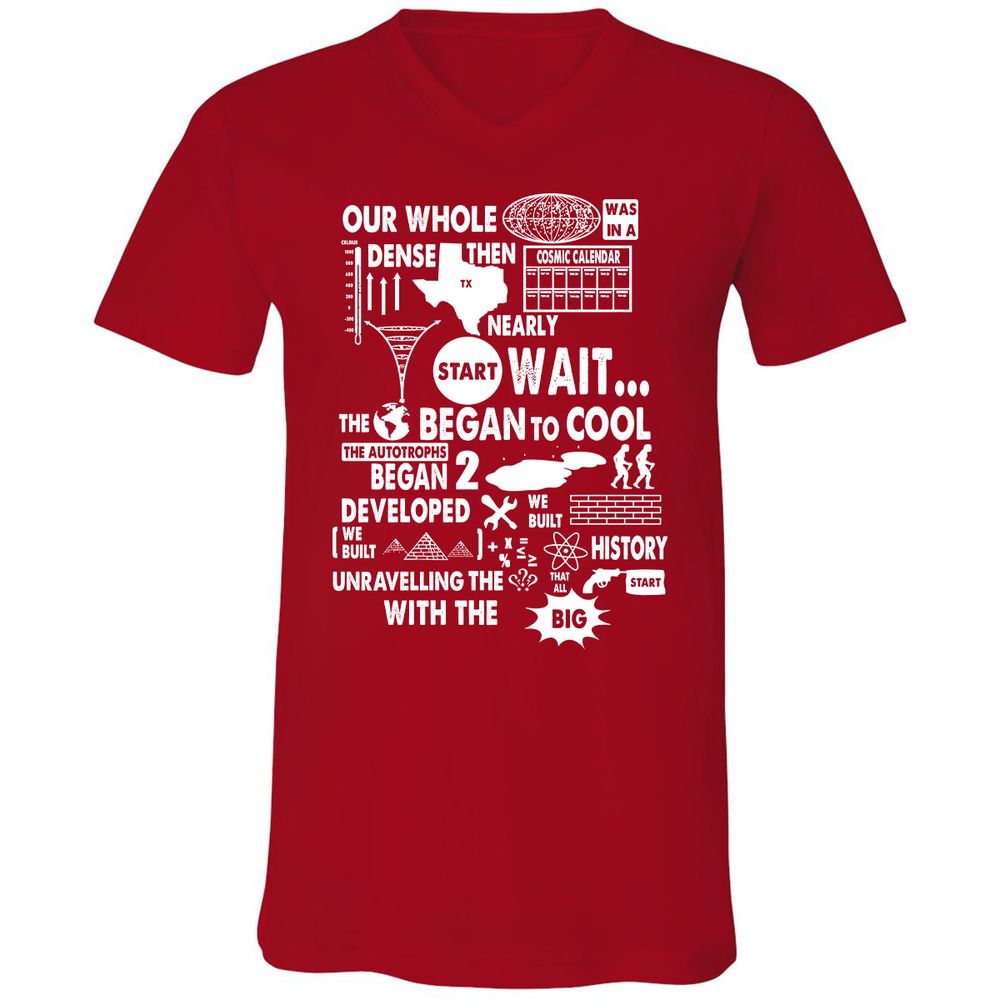 Unisex V-Neck T-Shirt - 7UFVHU83 - Red - 3