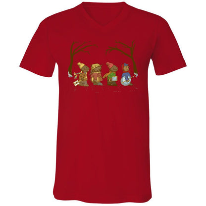 Unisex V-Neck T-Shirt - FRFWSFJ1 - Red - 3