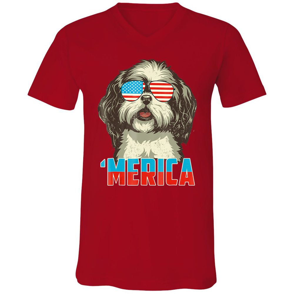 Unisex V-Neck T-Shirt - NMC52DWC - Red - 3