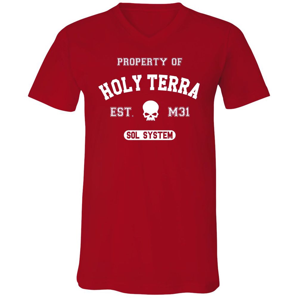 Unisex V-Neck T-Shirt - 9V971W3H - Red - 3