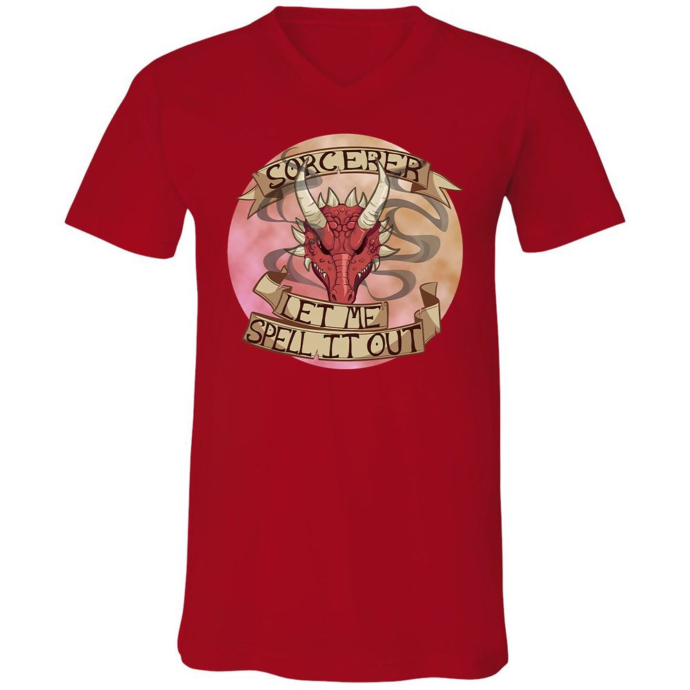 Unisex V-Neck T-Shirt - 4BV1KCW1 - Red - 3