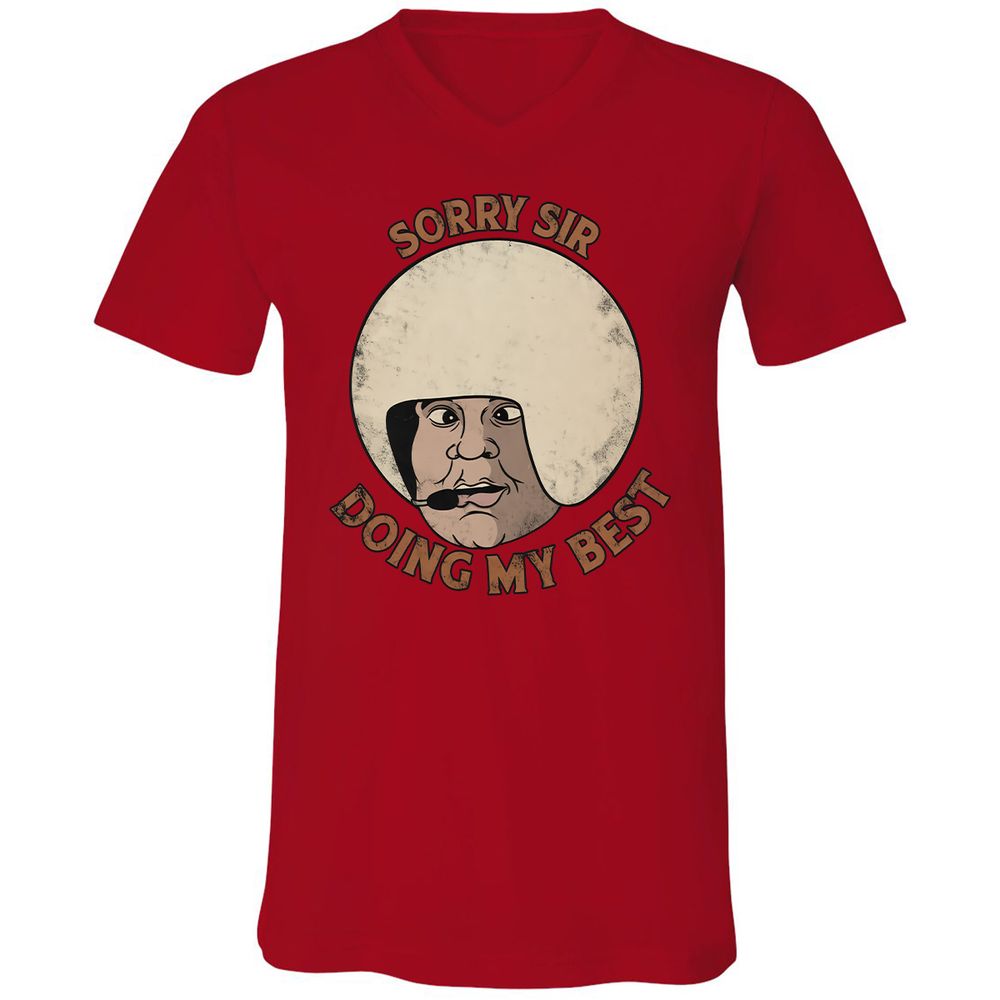 Unisex V-Neck T-Shirt - NVQCLK58 - Red - 3