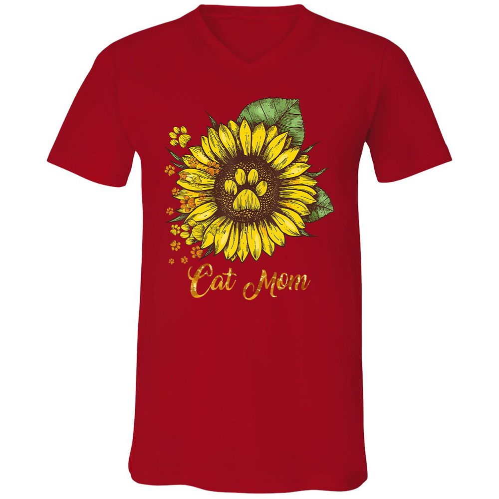 Unisex V-Neck T-Shirt - UUFEKDES - Red - 3