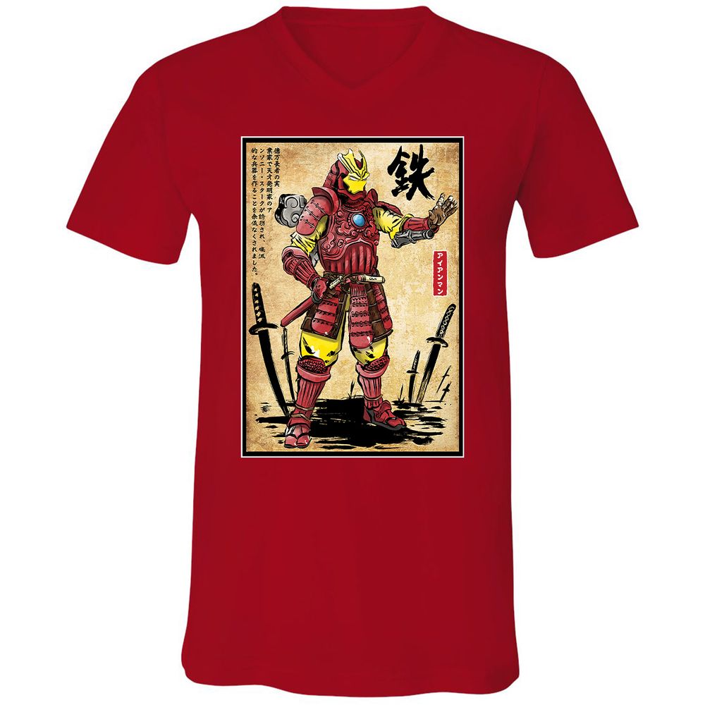 Unisex V-Neck T-Shirt - S6ZL713P - Red - 3